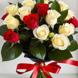 Red & White Roses Bouquet