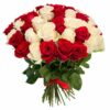 ⁦Red & White Roses Bouquet⁩ - الصورة ⁦2⁩