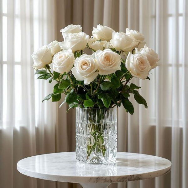 White Roses Vase - Image 2