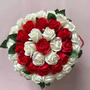 Elegant Red & White Roses