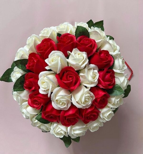 Elegant Red & White Roses