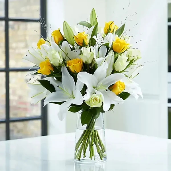 Sunshine Lilies Vase