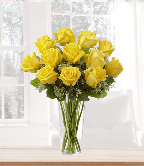 Yellow Roses Vase