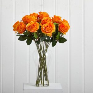Orange Roses Vase