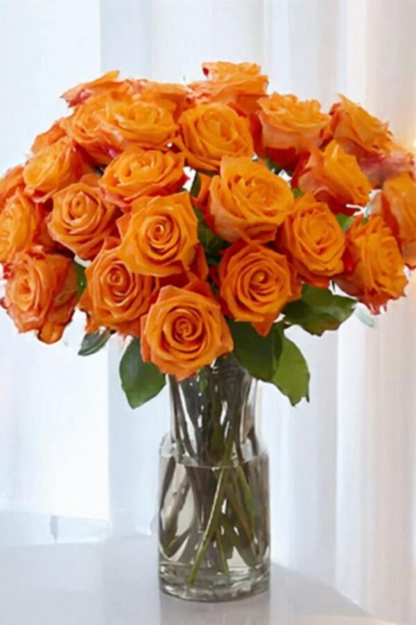 Orange Roses Vase - Image 4
