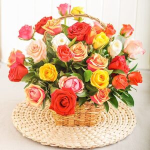 Radiant Mix Rose Basket