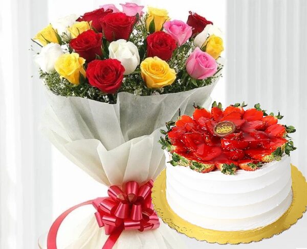 Roses & Fruit Cake