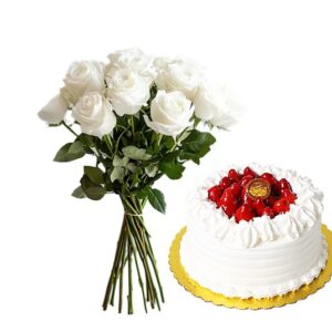 Roses & Strawberry Cake