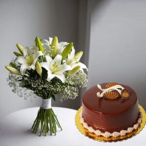Lily Roses & Wafer Cake