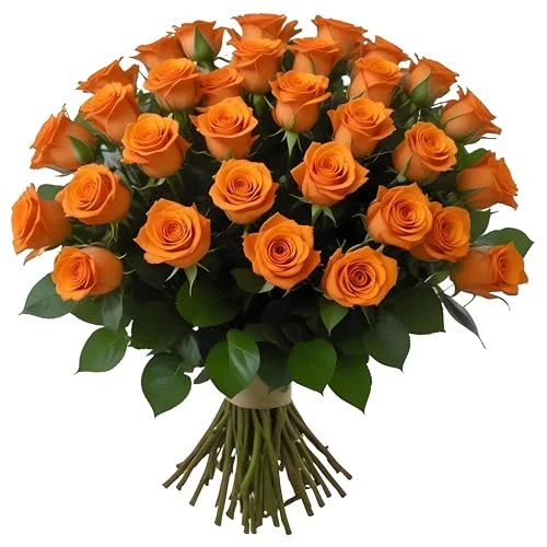 Orange Roses Bouquet 3 Orange Roses Bouquet - الصورة 3