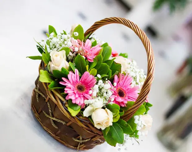 Blush & White Basket 3 Blush & White Basket - Image 3