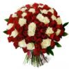 2-4.jpg 100 Red & White Roses Bouquet