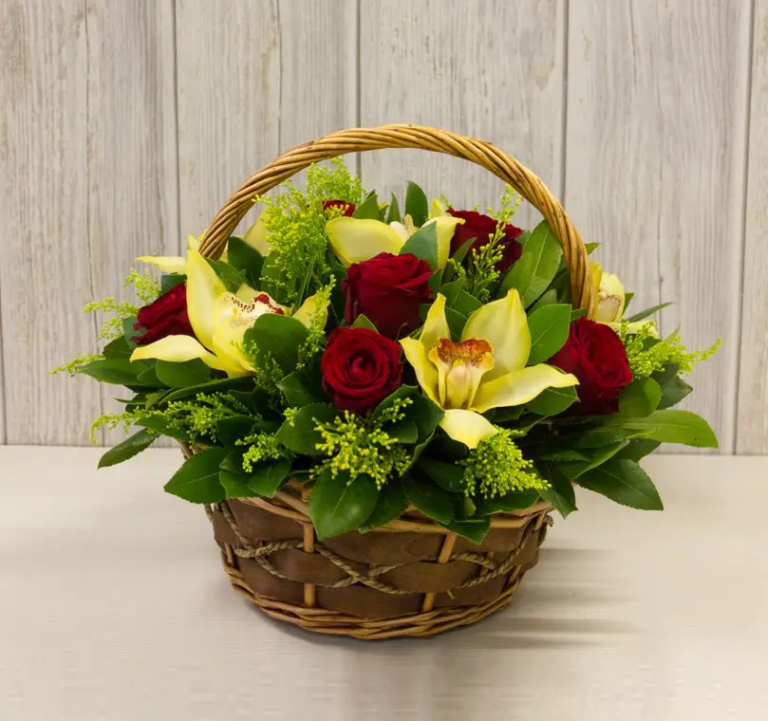 Crimson Lily Basket Amman | WowWard Flower & Gift Delivery