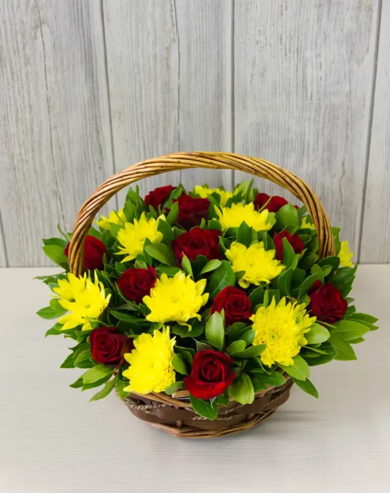 Crimson Sunshine Basket Amman | WowWard Flower & Gift Delivery