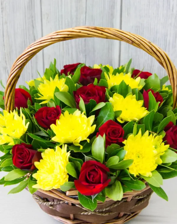 Crimson Sunshine Basket | Flower & Gift Delivery in Amman, Jordan – WowWard (Photo 3)