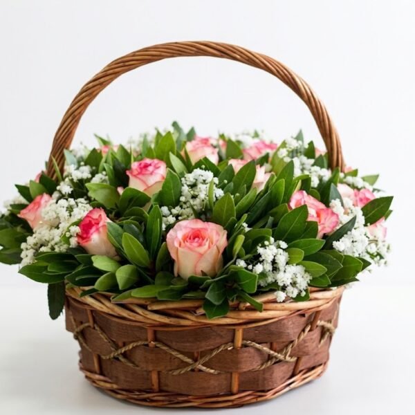 Blush & Green Basket Blush & Green Basket