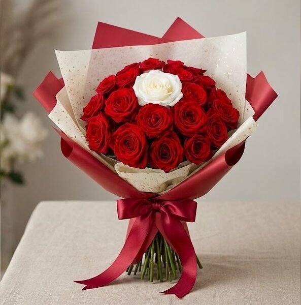 Crimson Heart Bouquet Flower and gift delivery service in Amman, Jordan - crimson rose bouquet