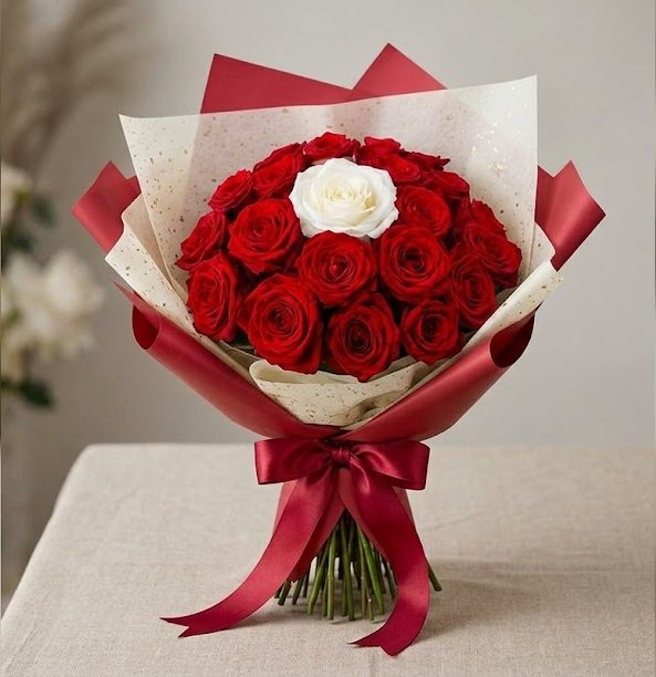 باقة الورود القرمزية Flower and gift delivery service in Amman, Jordan - crimson rose bouquet