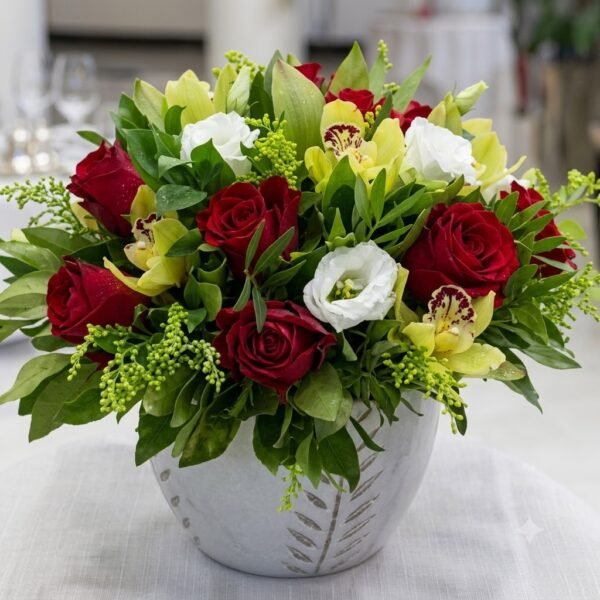 Crimson White Elegance