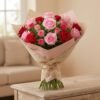 Pink & Red Rose Best Flower Bouquets for a New Baby in Jordan