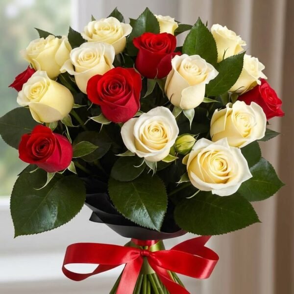 Red & White Roses Bouquet Red & White Roses Bouquet
