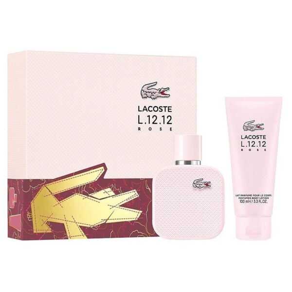 Lacoste L.12.12 Rose EDP 50ml + Body Lotion 100ml Gift Set for Women Lacoste L.12.12 Rose EDP 50ml + Body Lotion 100ml Gift Set for Women